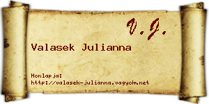 Valasek Julianna névjegykártya